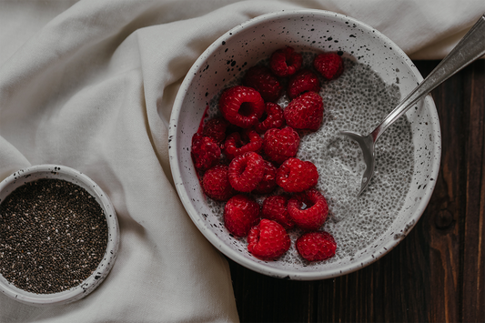 Raspberries in Chia Pudding
