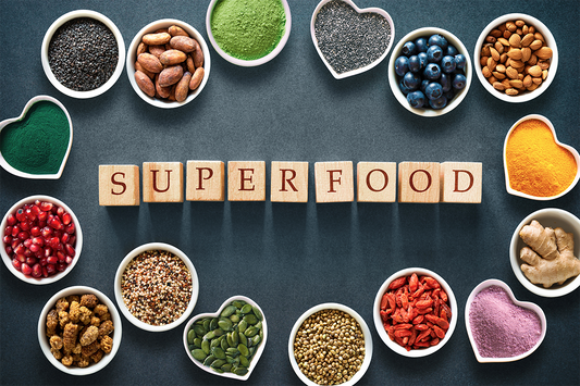 Letters spelling out super food